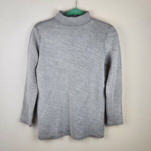Denham Striped Lightweight Knit Oversized Cotton Blend Mockneck Sweater XXS